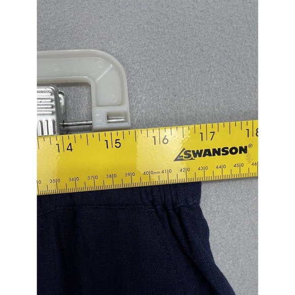 New Caslon Linen Blend Wide Leg Drawstring Waist Blue Pants Size Petite L - Picture 5 of 13